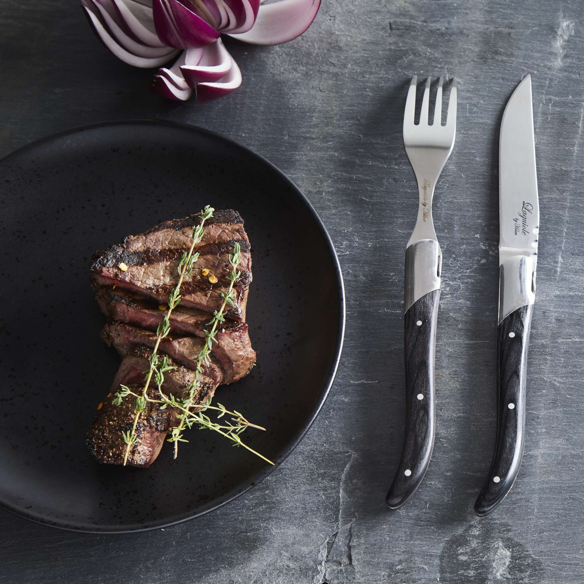Laguiole Steakknive/Gafler i Gaveæske -12 dele - Billede 2
