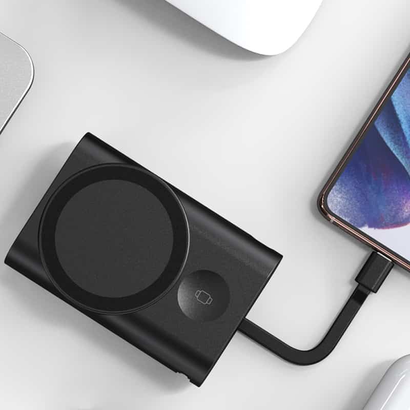 3-i-1 trådløs oplader & powerbank – 5200 mAh (magnetisk) - Billede 3