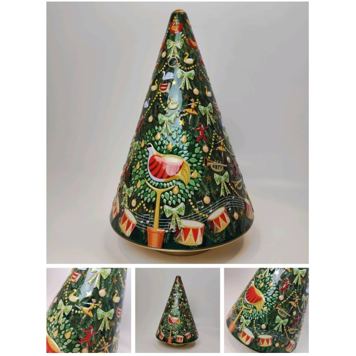 Christmas tree music box tin - H31 cm