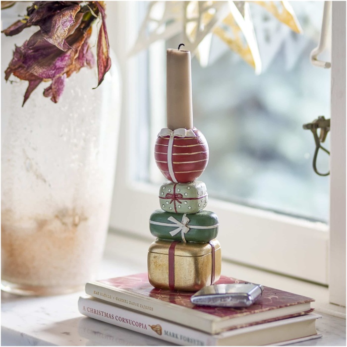 Candle holder, Red H: 14 cm