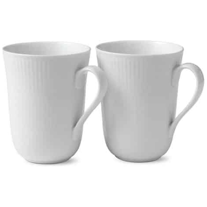 White Fluted Mug - 2 pcs.