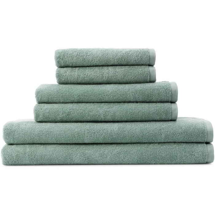 Towel set, 6 pcs. - Sage/Green
