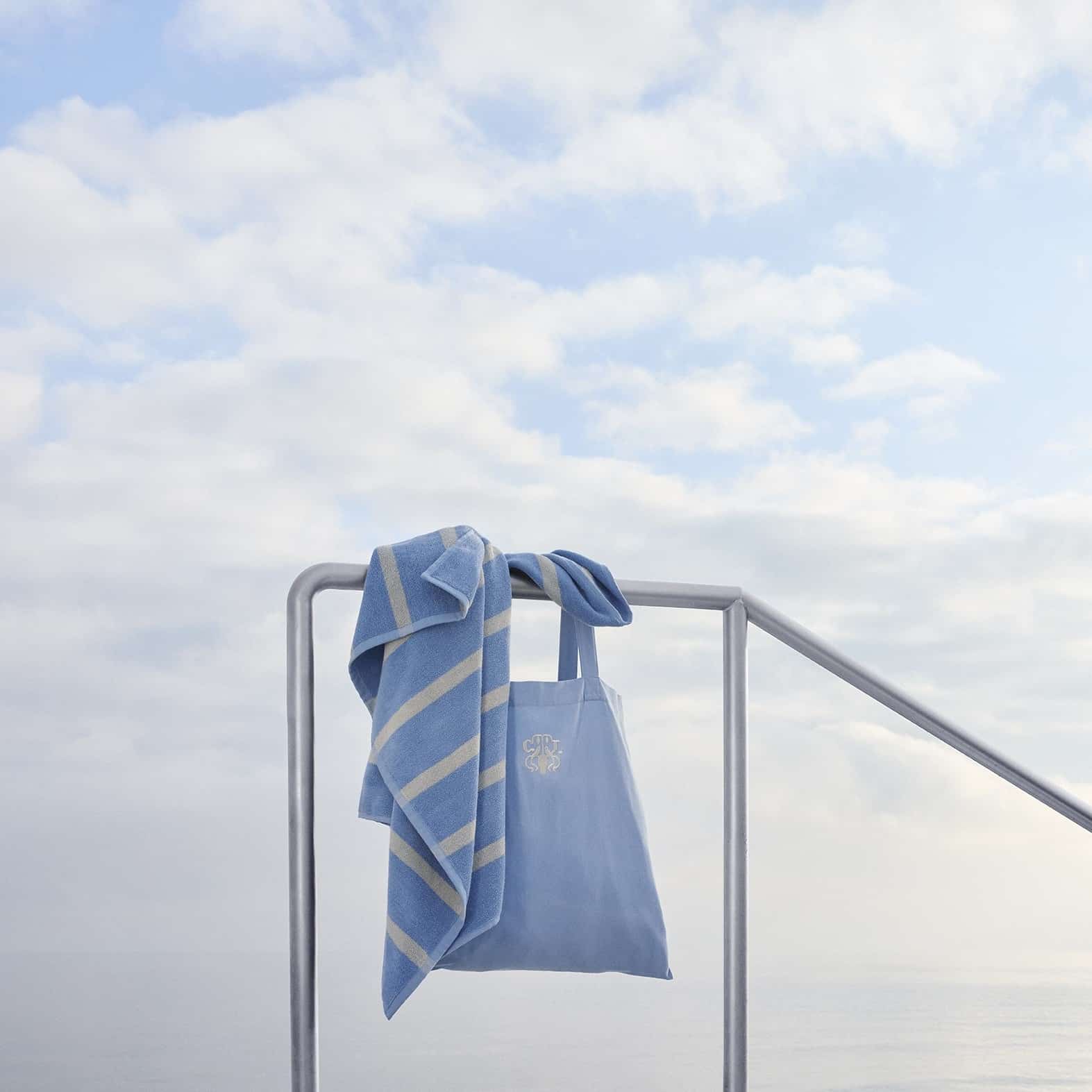 Sea-Blue Bath Sheet + Tote Bag - Image 2
