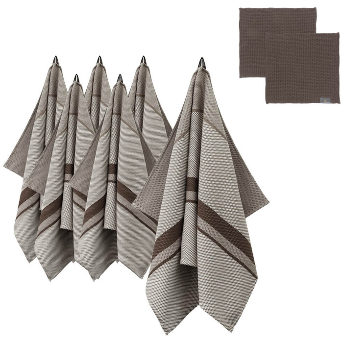 Nors 6 Tea Towels + 2 Dishcloths