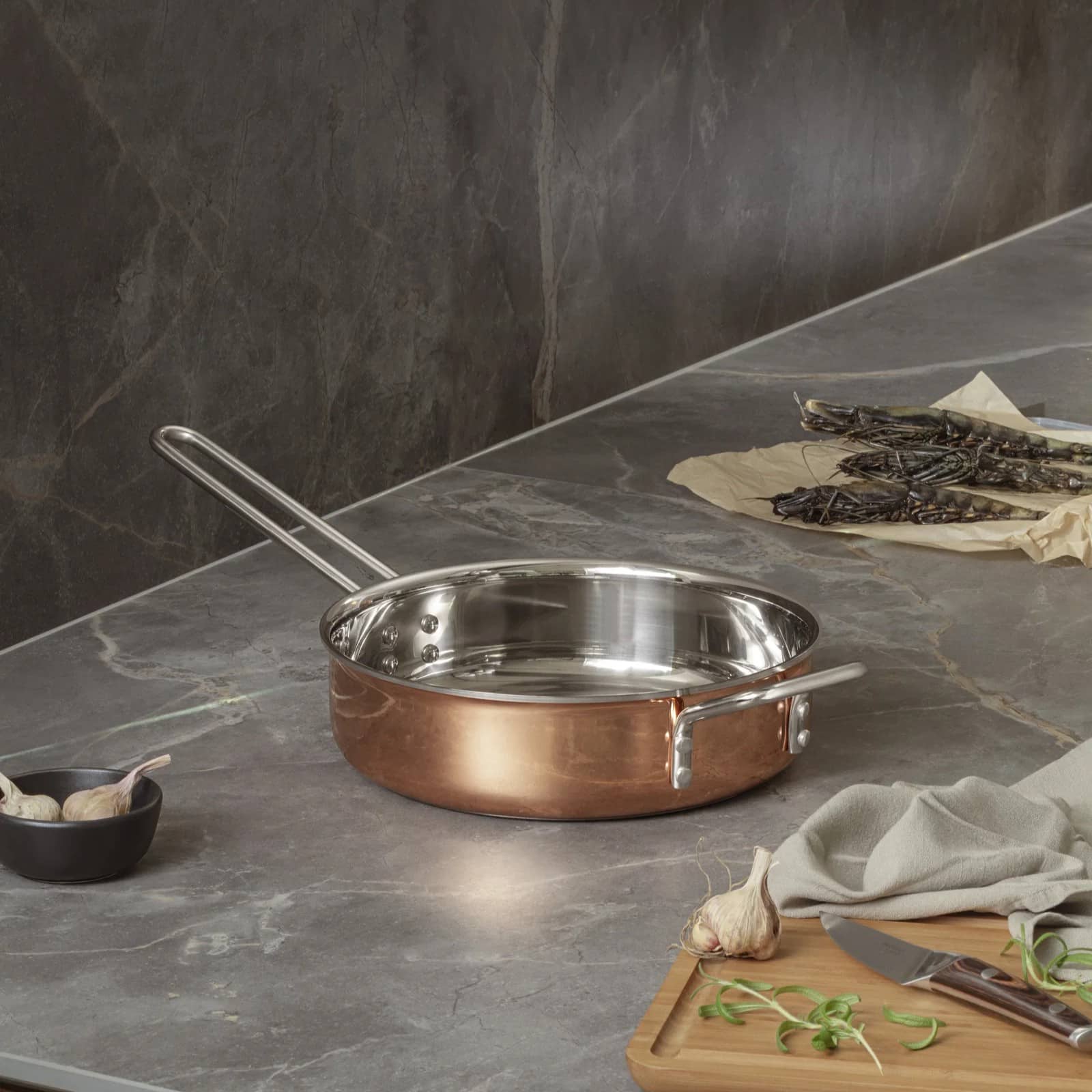 Copper sauté pan – 24 cm - Image 2