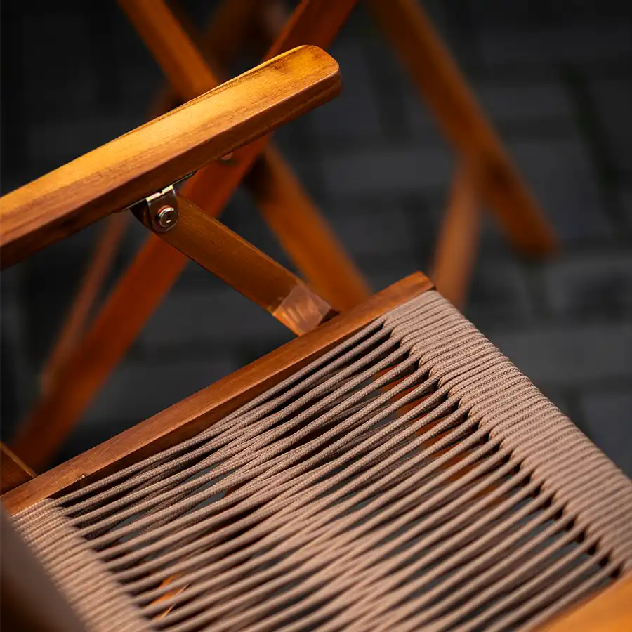 Nooka Café Set – table and 2 chairs with wicker - Image 2
