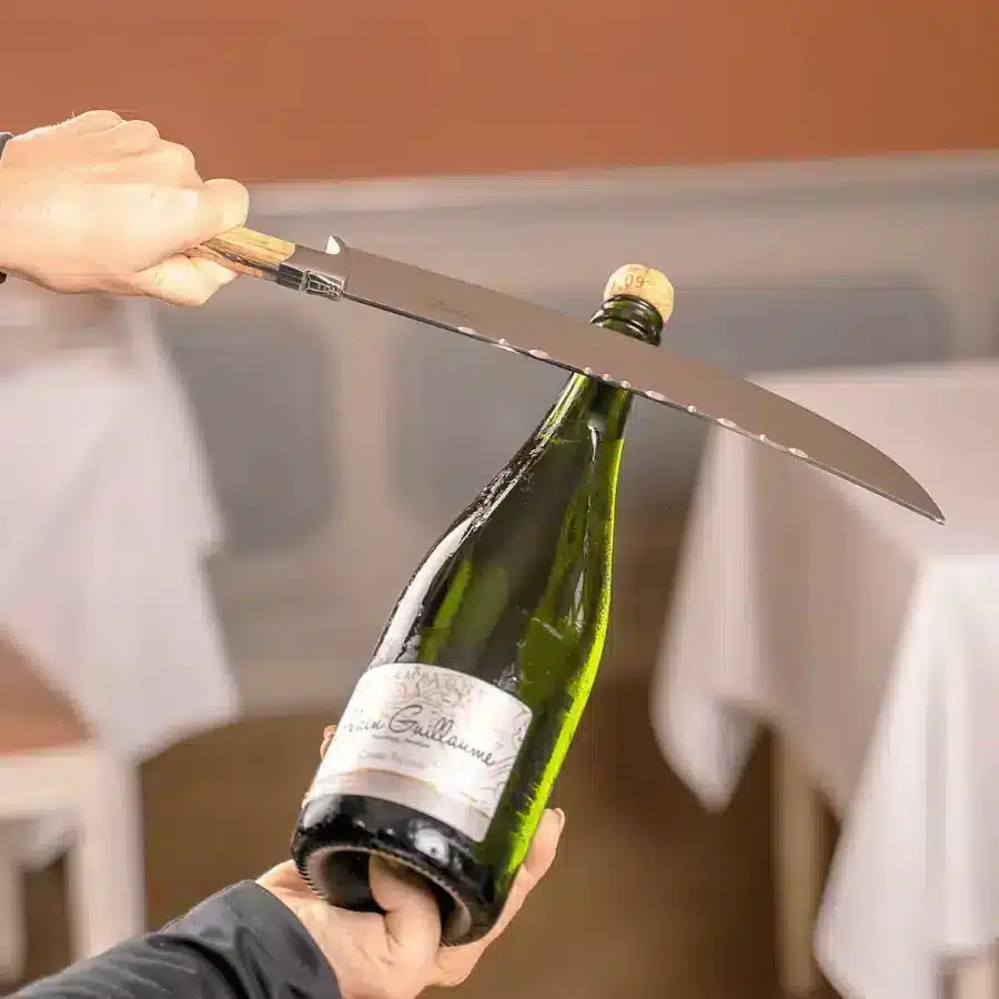 Champagnesabel med skaft i oliventræ - Billede 6